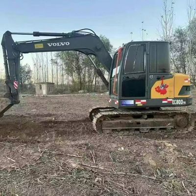 Volvo 80D Mini Excavator Digger utilisé 42kw 2100rpm Pour la construction de routes