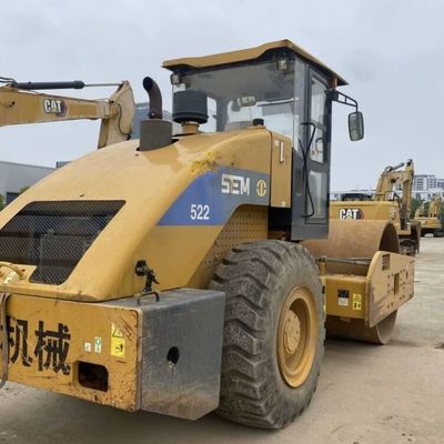 Rouleau vibratoire routier d'occasion jaune haut de gamme SEM 522 avec tambour en acier lourd